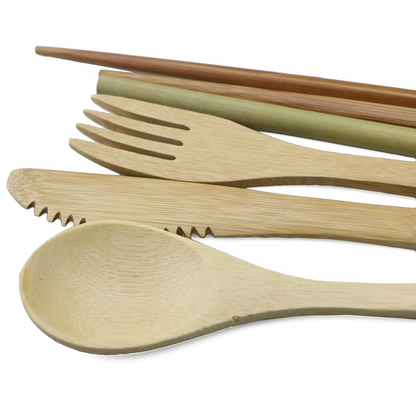 Bamboo Cutlery Set – Eco-Friendly, Reusable, & Travel-Ready Sustainable Utensils